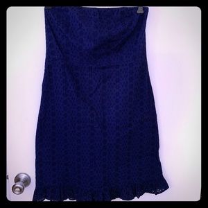 🥂 Strapless, Eyelet dress